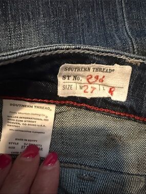Southern Thread Women's Dark Blue Denim Jeans - Size 27